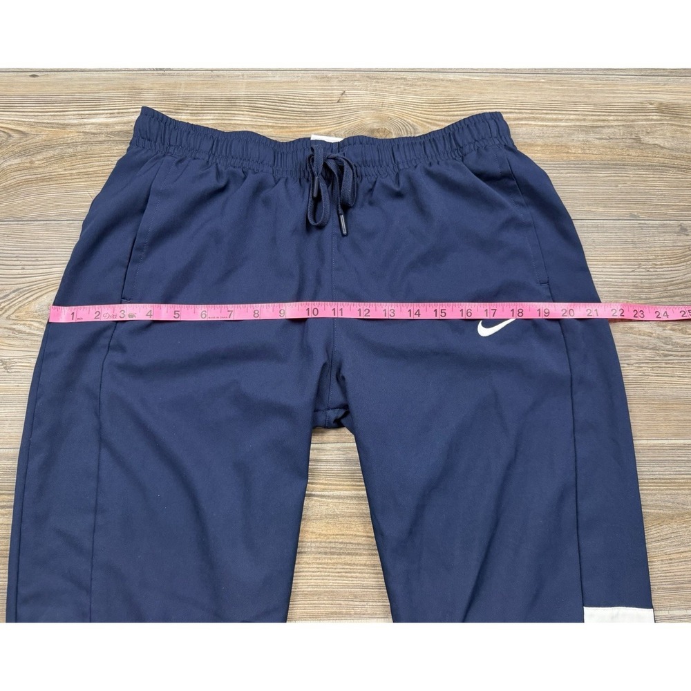 Nike Track Pants Mens Large Blue White Dri-Fit Athletic Snap Bottoms Warm Up Y2K - Picture 12 of 14